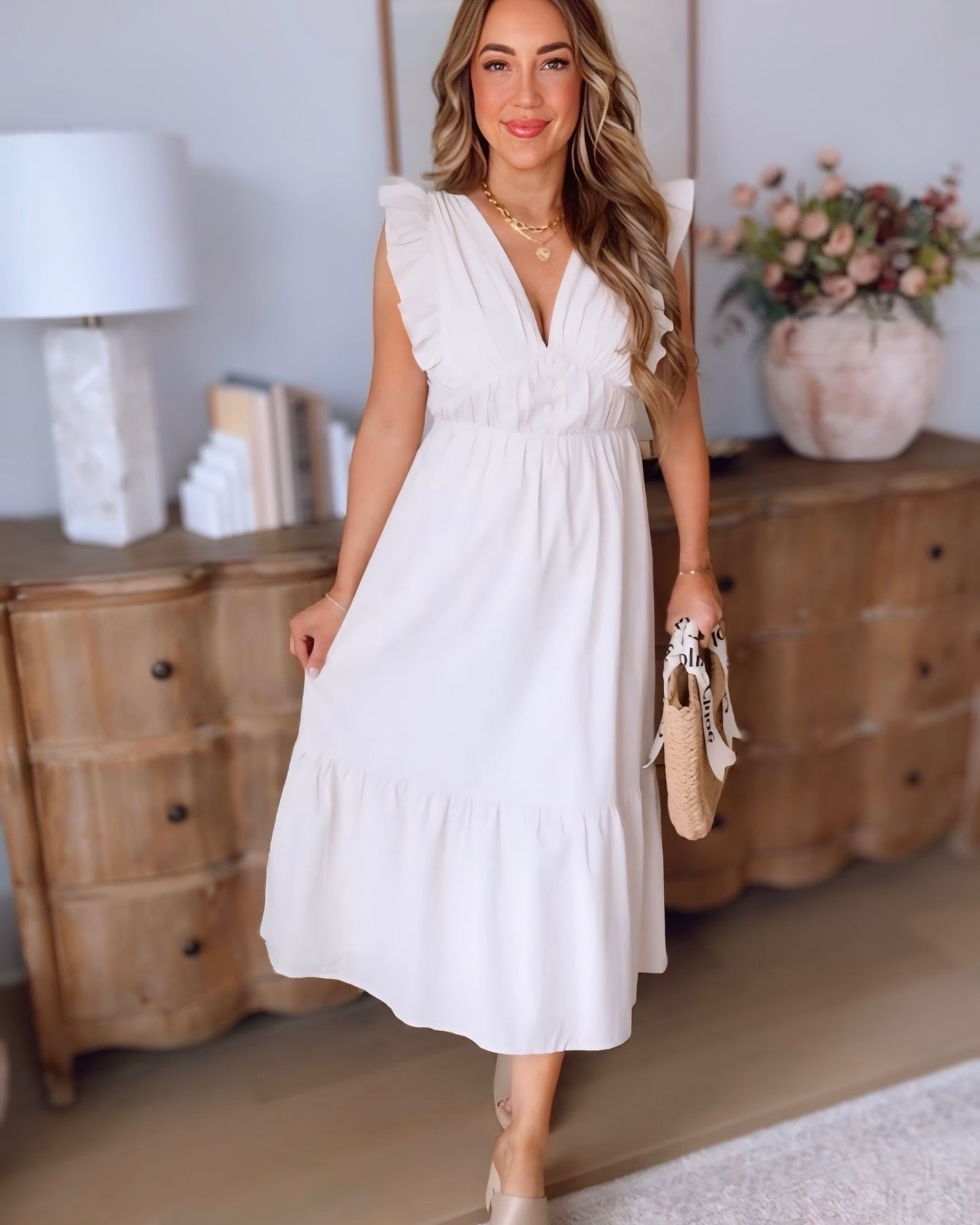 Ruby Striped Ruffle Sleeve Maxi