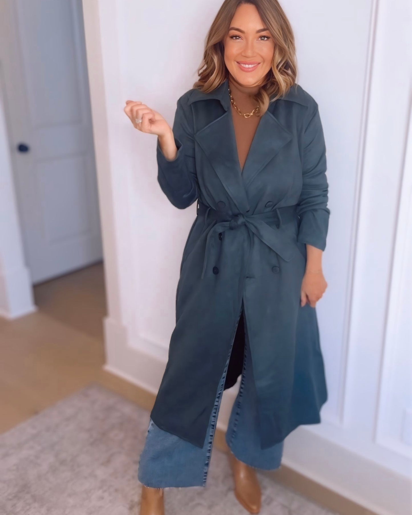 Chandler Suede Belted Coat