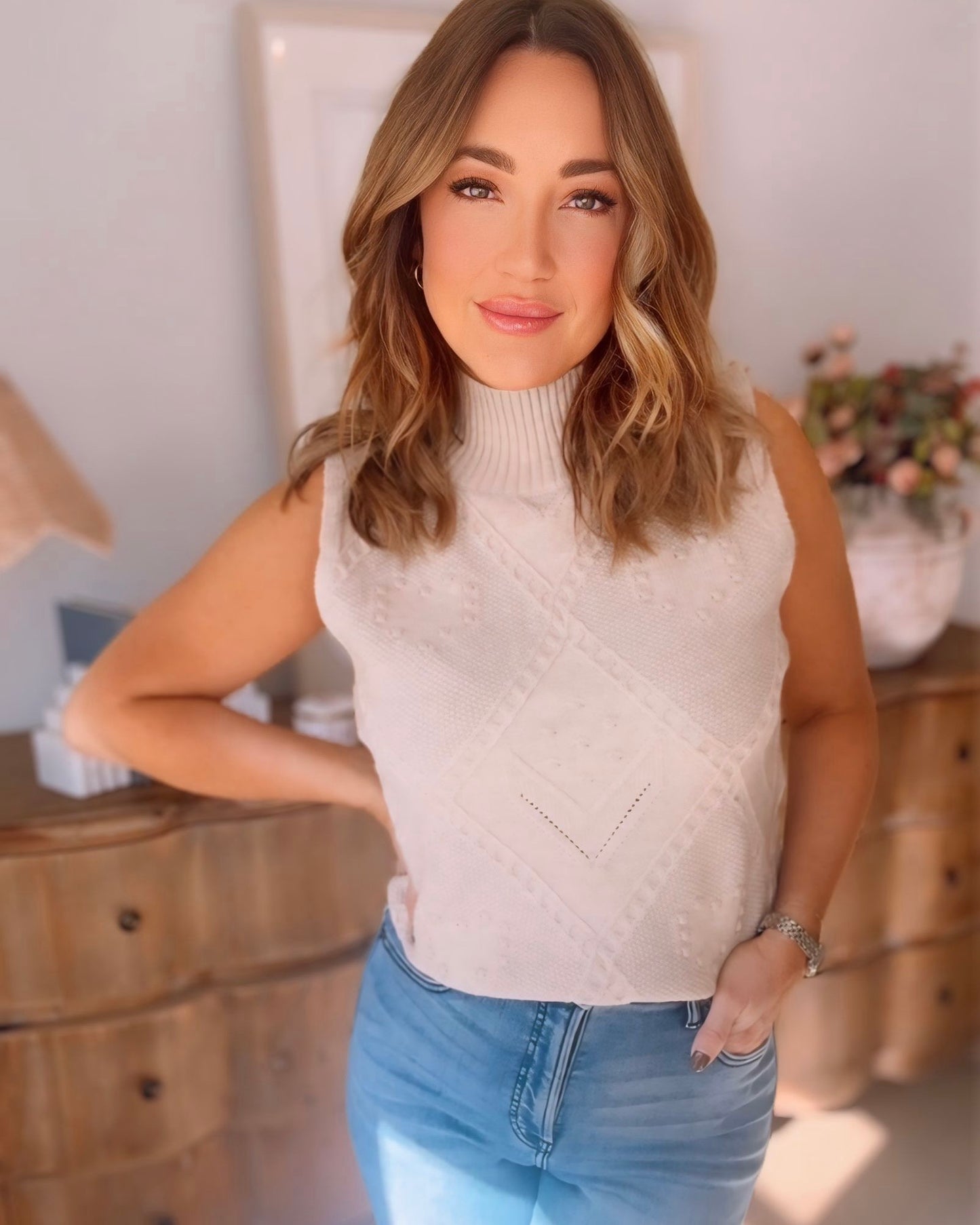 Chantell Cable Knit Sweater Tank