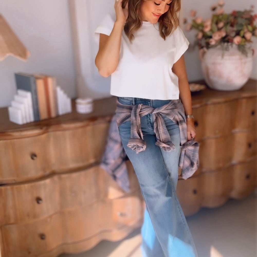 Hidden- Happi High Rise Dark Wash Comfort Flare