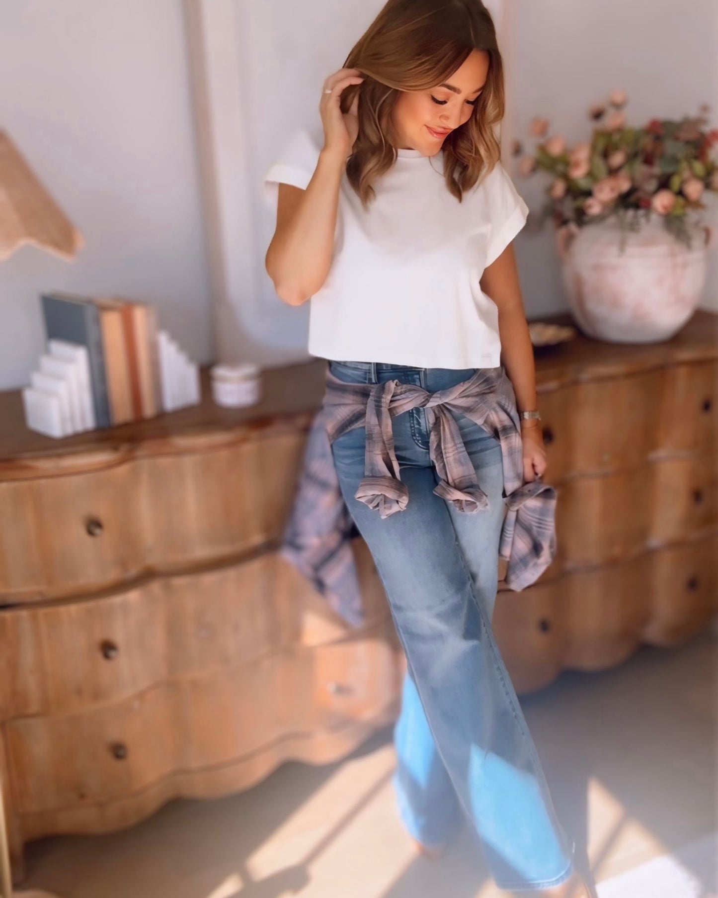 Hidden- Happi High Rise Dark Wash Comfort Flare