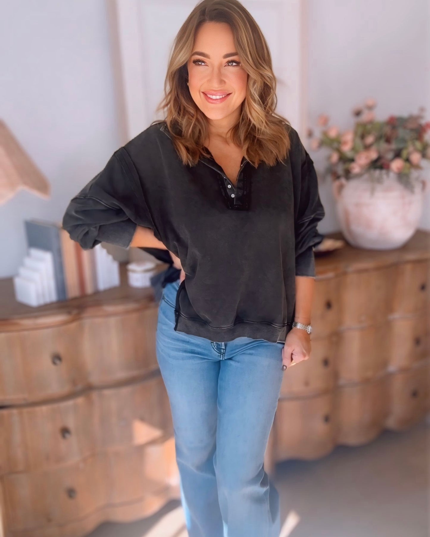 Cool and Comfortable Washed Pull Over