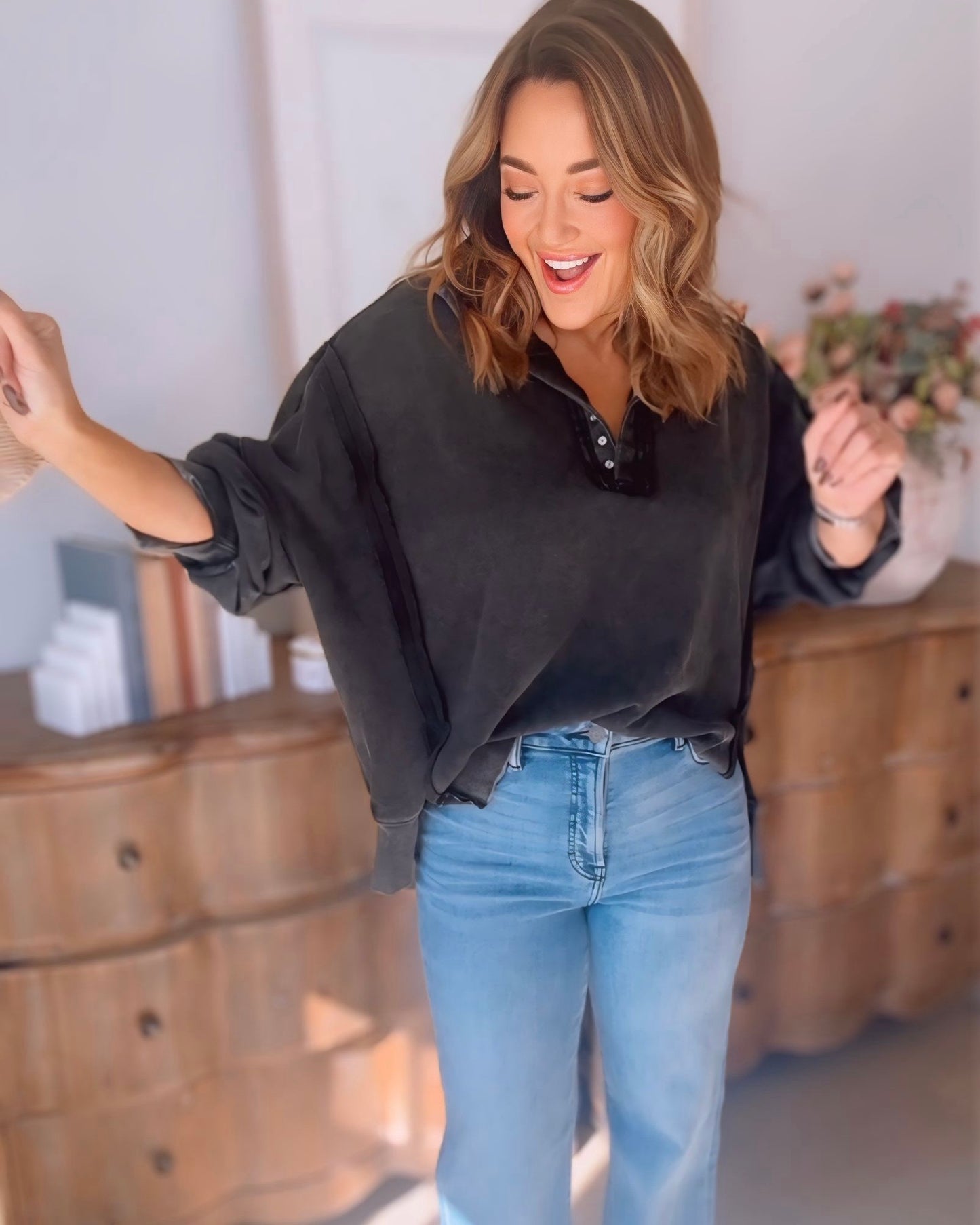 Cool and Comfortable Washed Pull Over