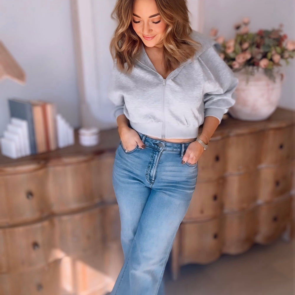 Hidden- Happi High Rise Dark Wash Comfort Flare