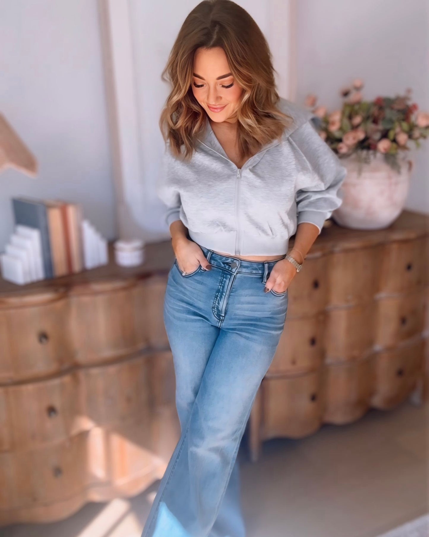 Hidden- Happi High Rise Dark Wash Comfort Flare