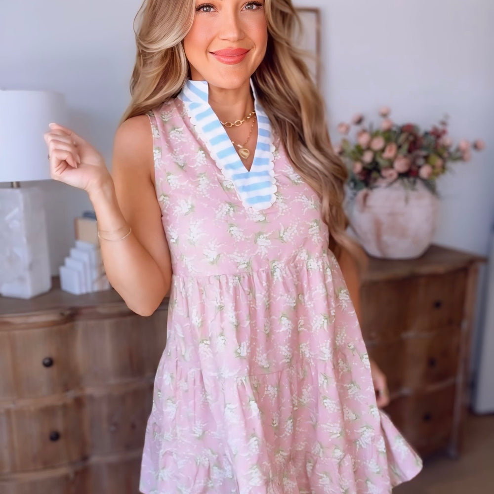 Dove Sleeveless Floral Dress
