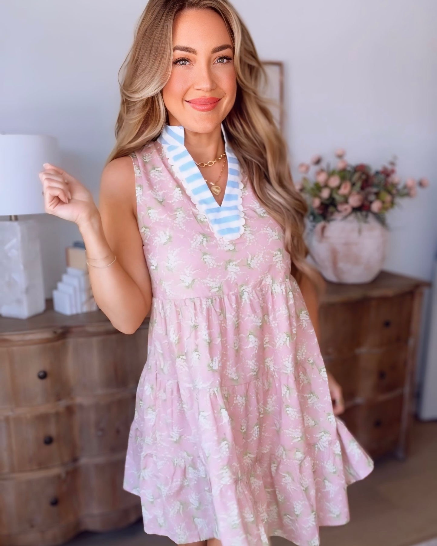 Dove Sleeveless Floral Dress