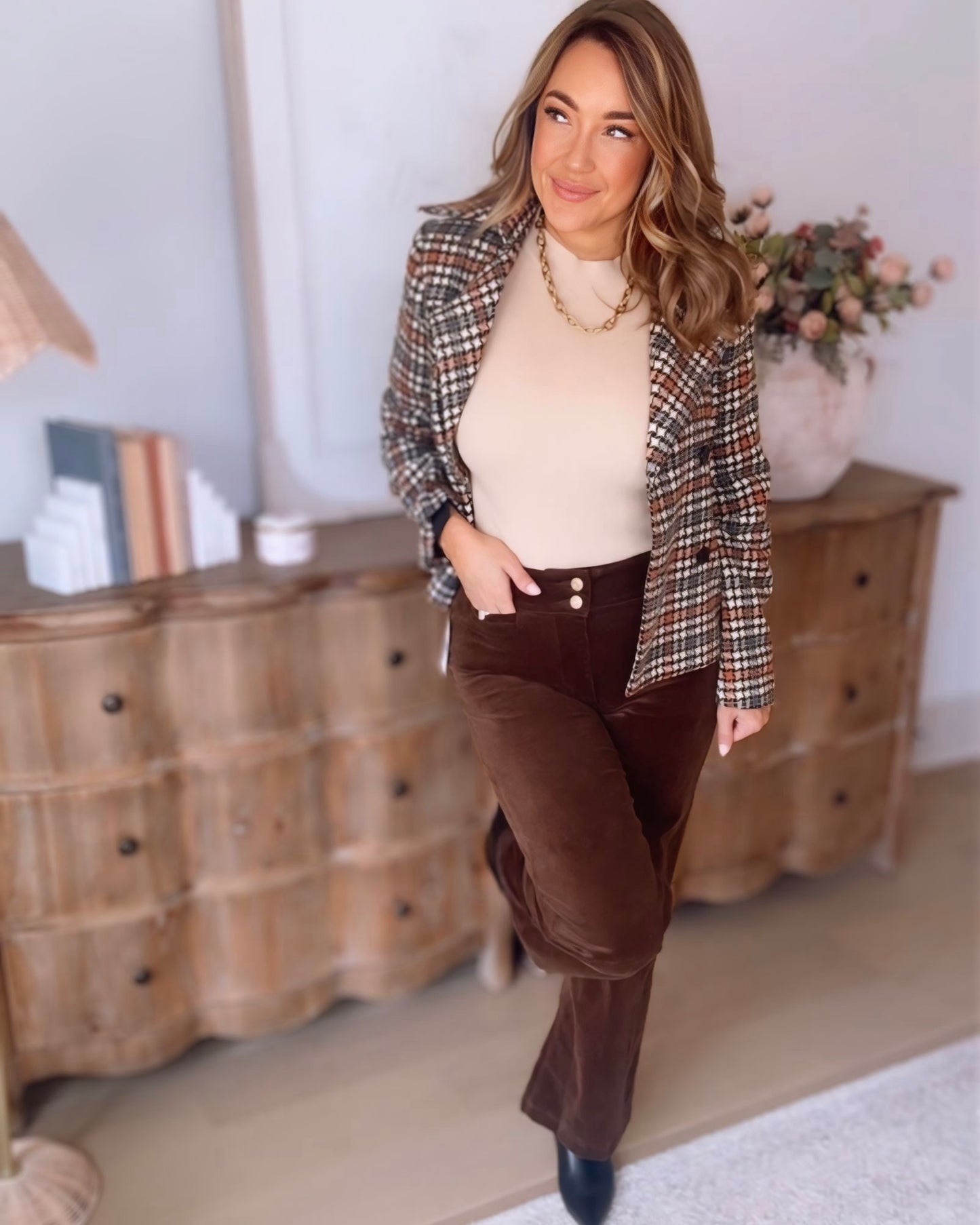 KUT- Meg Corduroy Wide Leg Pant- Brown