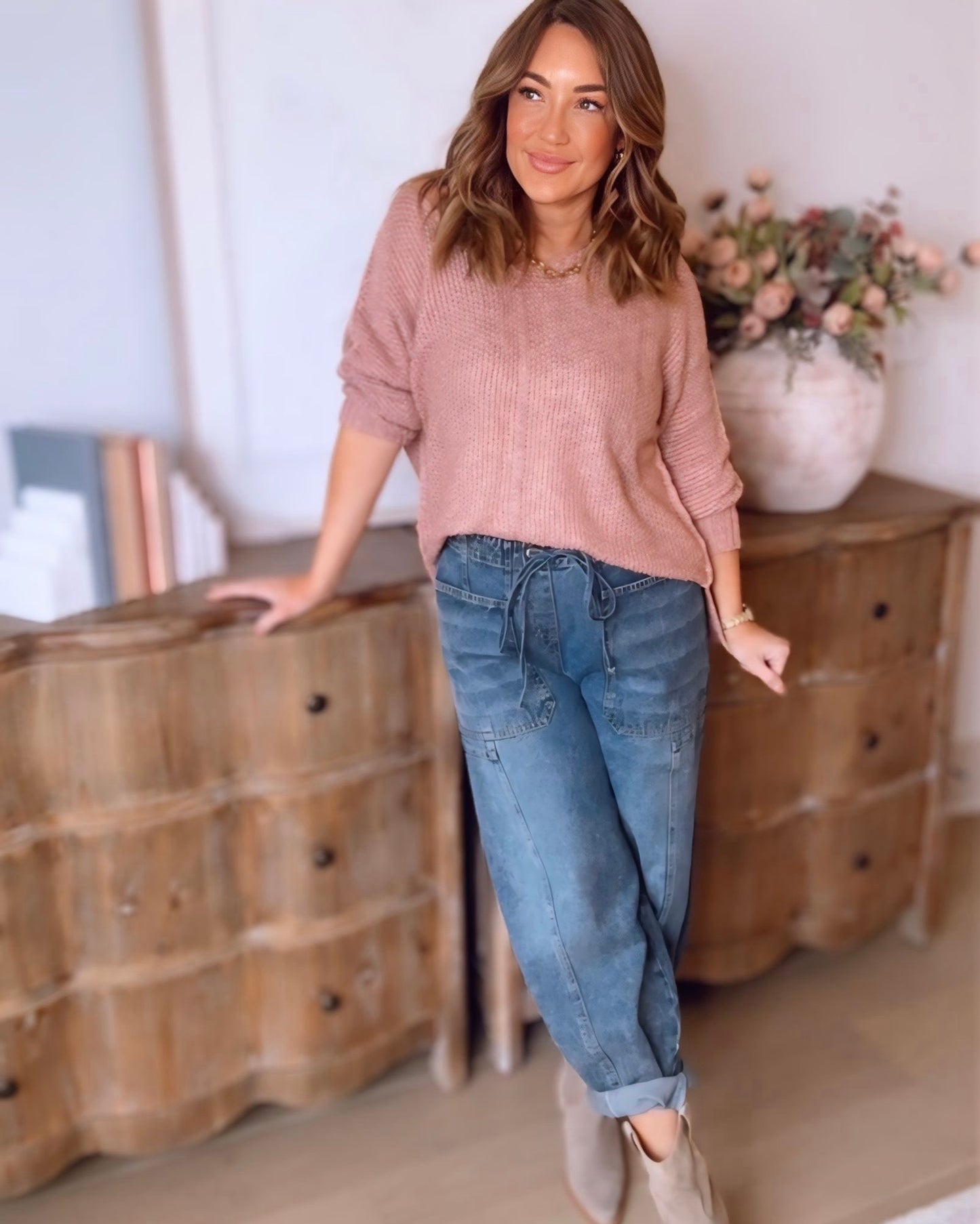 Heather Reverse Seam Loose Fit Sweater- 4 Colors