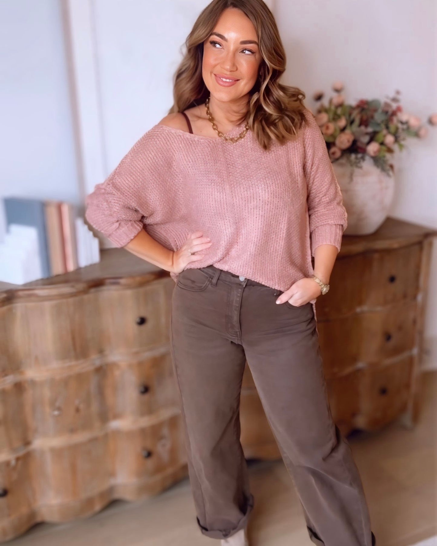 Heather Reverse Seam Loose Fit Sweater- 4 Colors