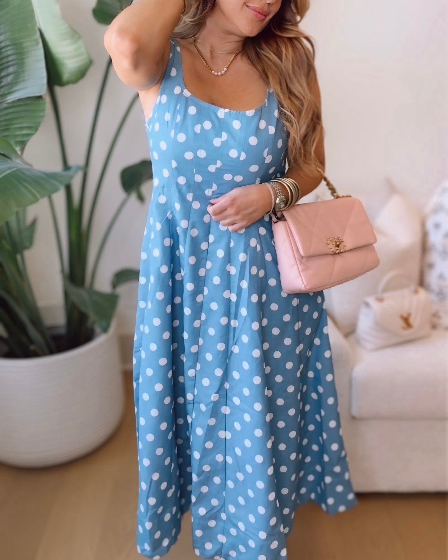 Jade Polka Dot Midi Dress