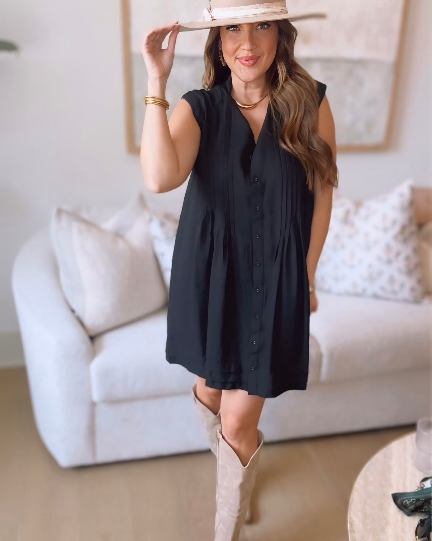 Lennon Pleated Mini Dress
