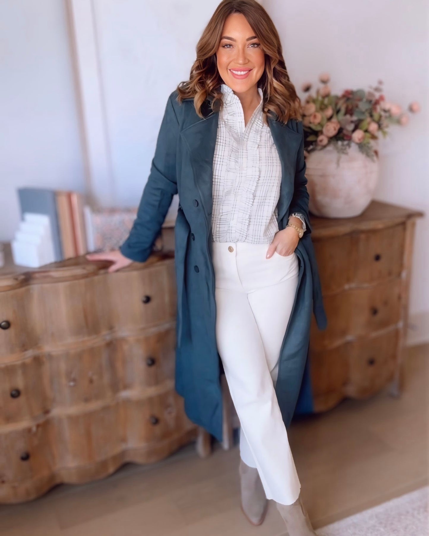 Chandler Suede Belted Coat