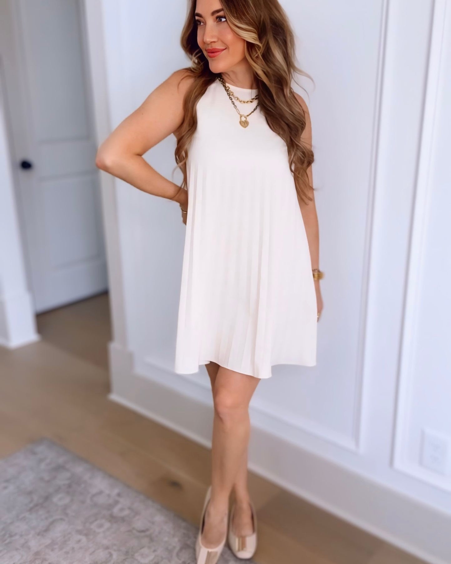Ellis Pleated Linen Dress The Exclusive Look Ellis Pleated Linen Dress The Exclusive Look