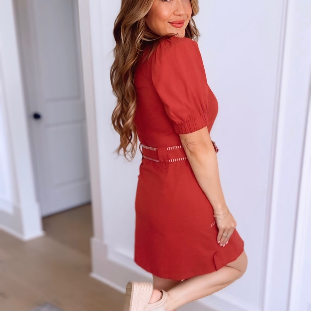 
                      
                        Parker Contrast Stitch Belted Dress
                      
                    