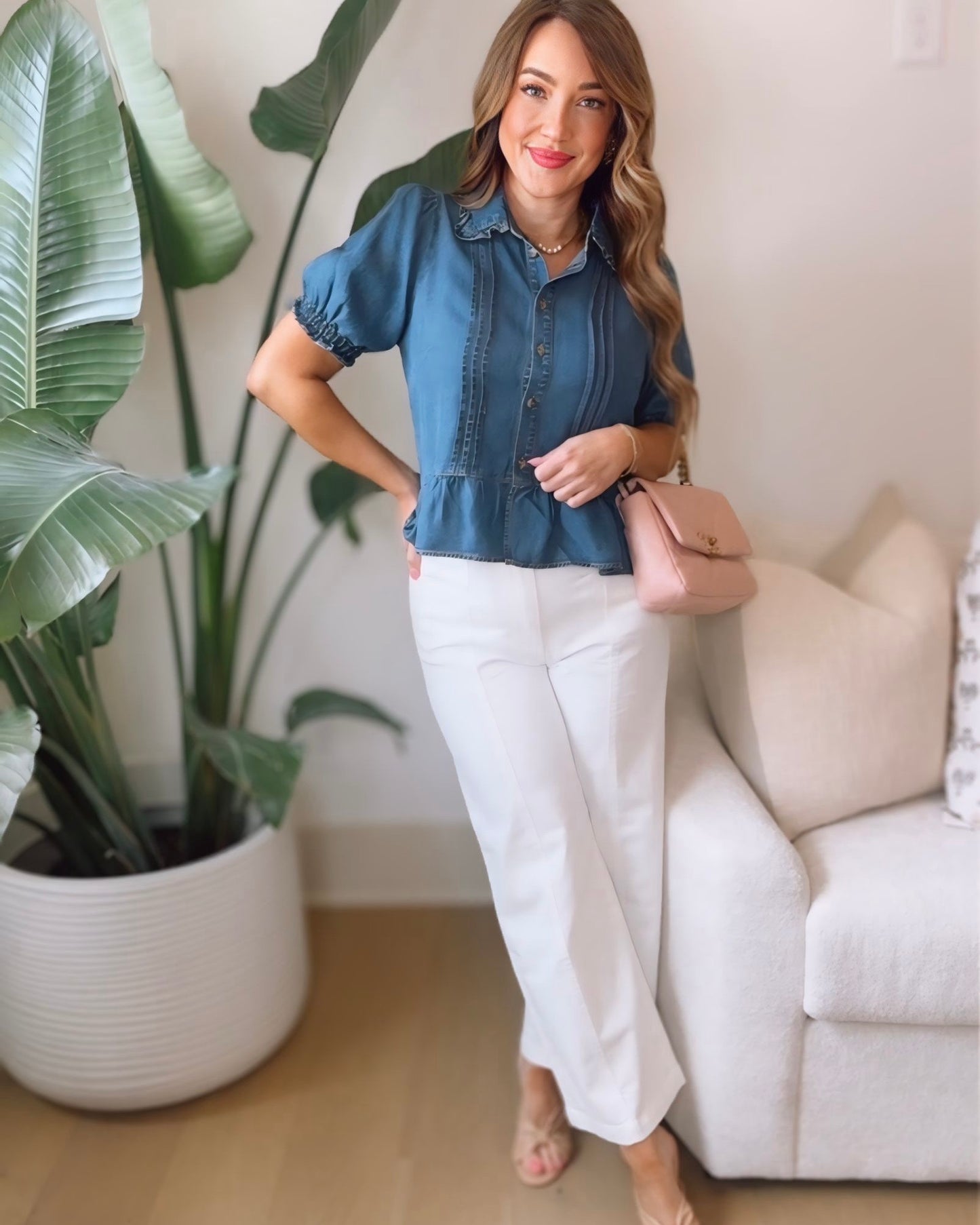 Hunter Puff Sleeve Peplum Top