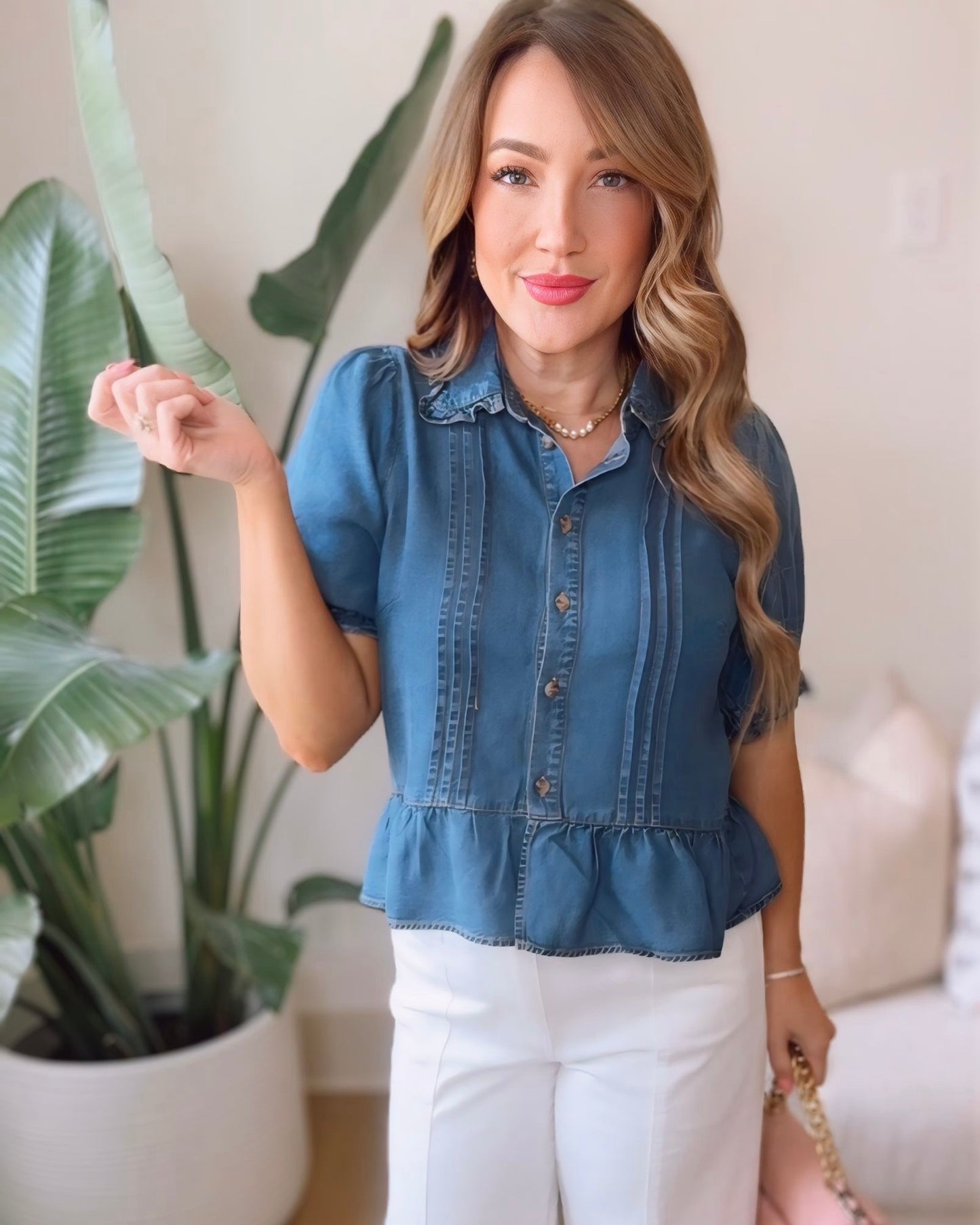 Hunter Puff Sleeve Peplum Top