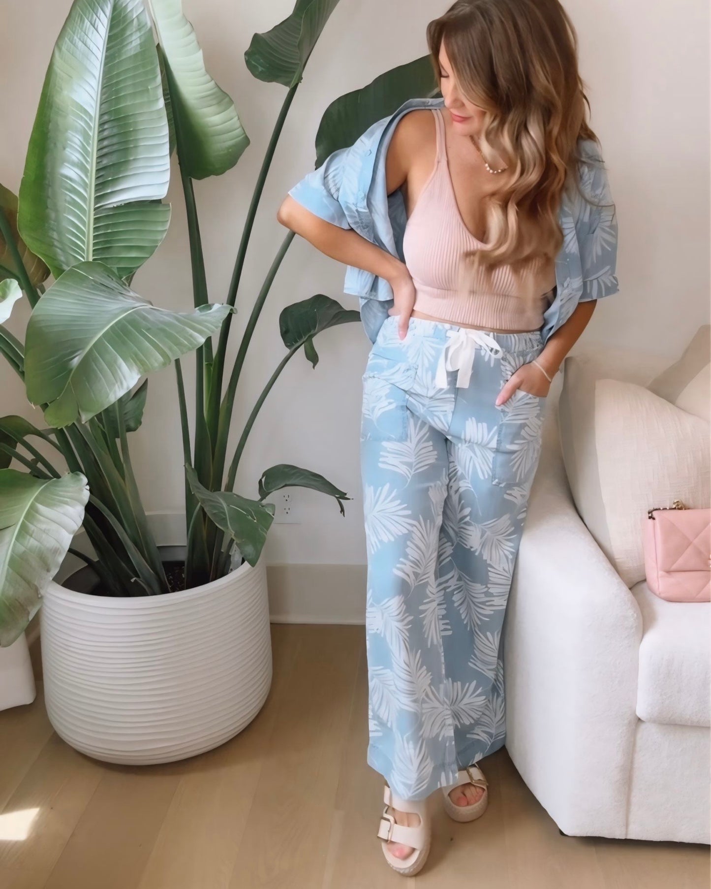 Aleah Palm Leaf Pants