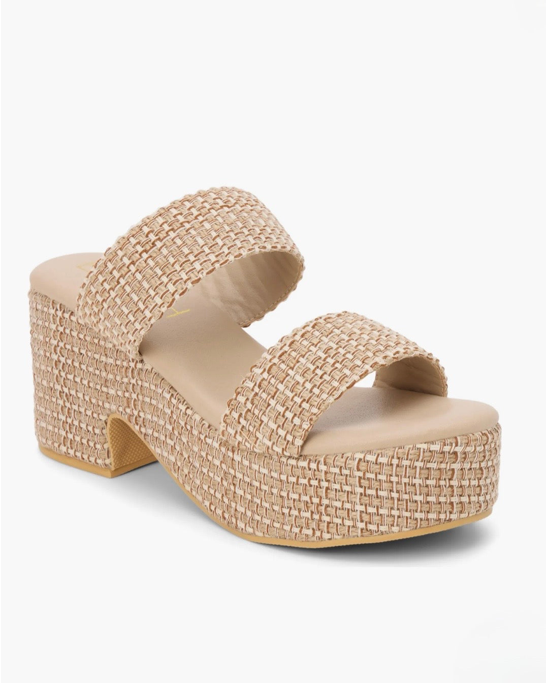Ocean Ave Platform Sandal- Tan Multi