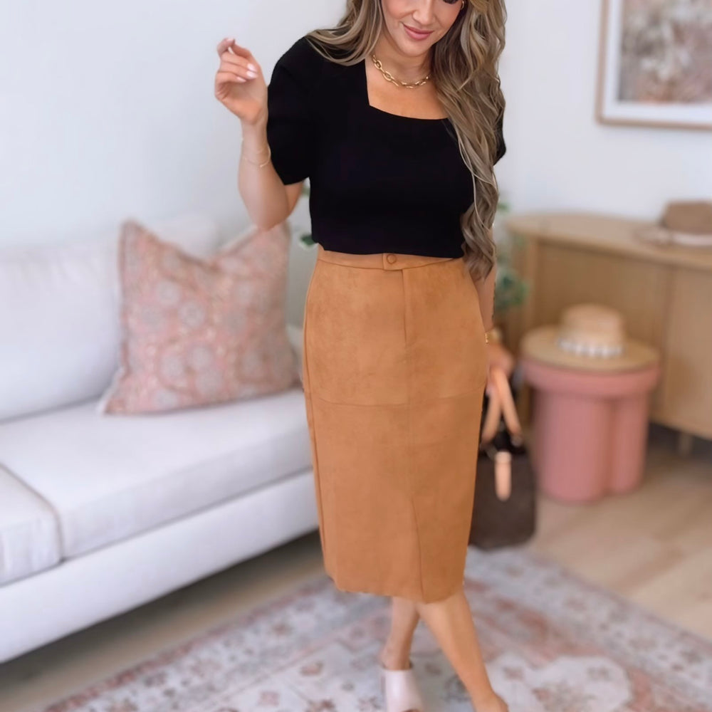 
                      
                        Read All About It Suede Skirt
                      
                    