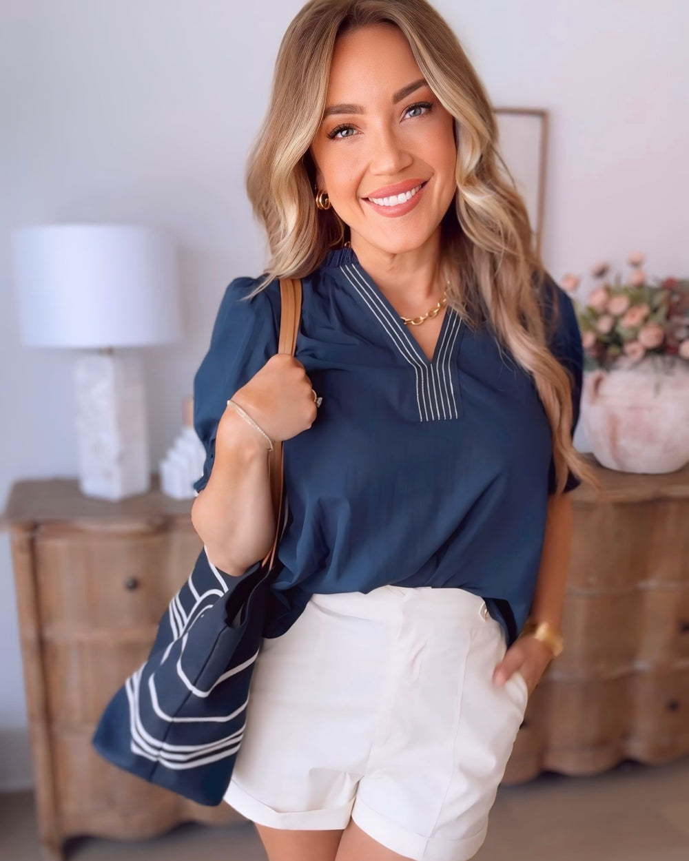 Tatum Short Sleeve V-Neck Top
