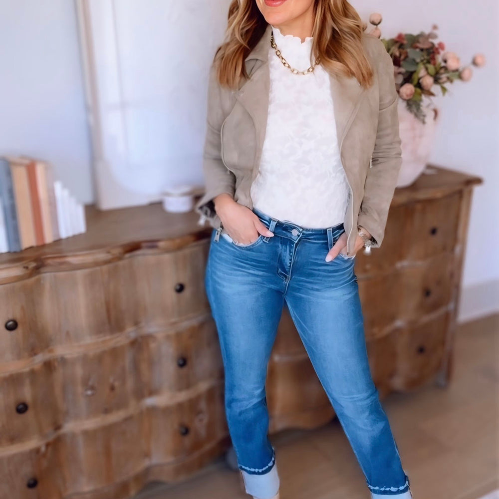 
                      
                        Greta Suede Moto Jacket
                      
                    
