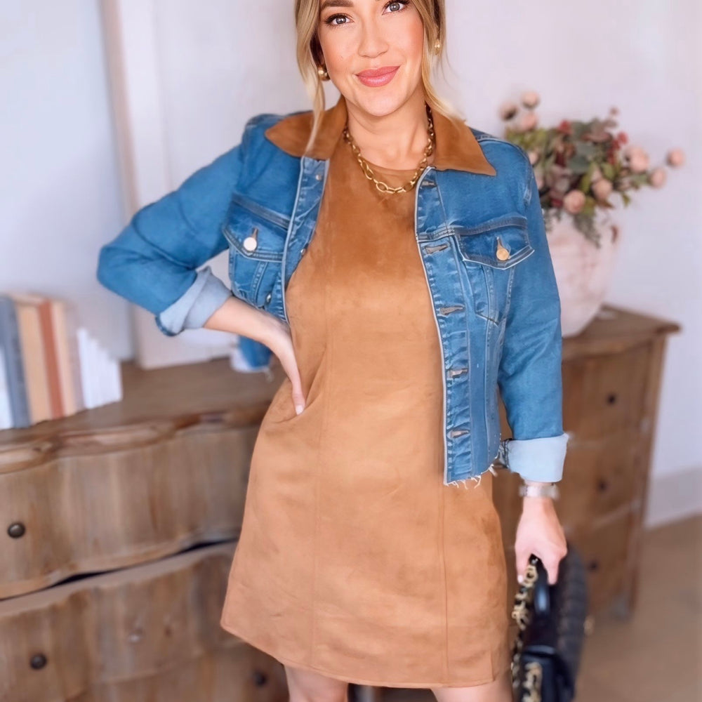 Peyton Sleeveless Suede Dress