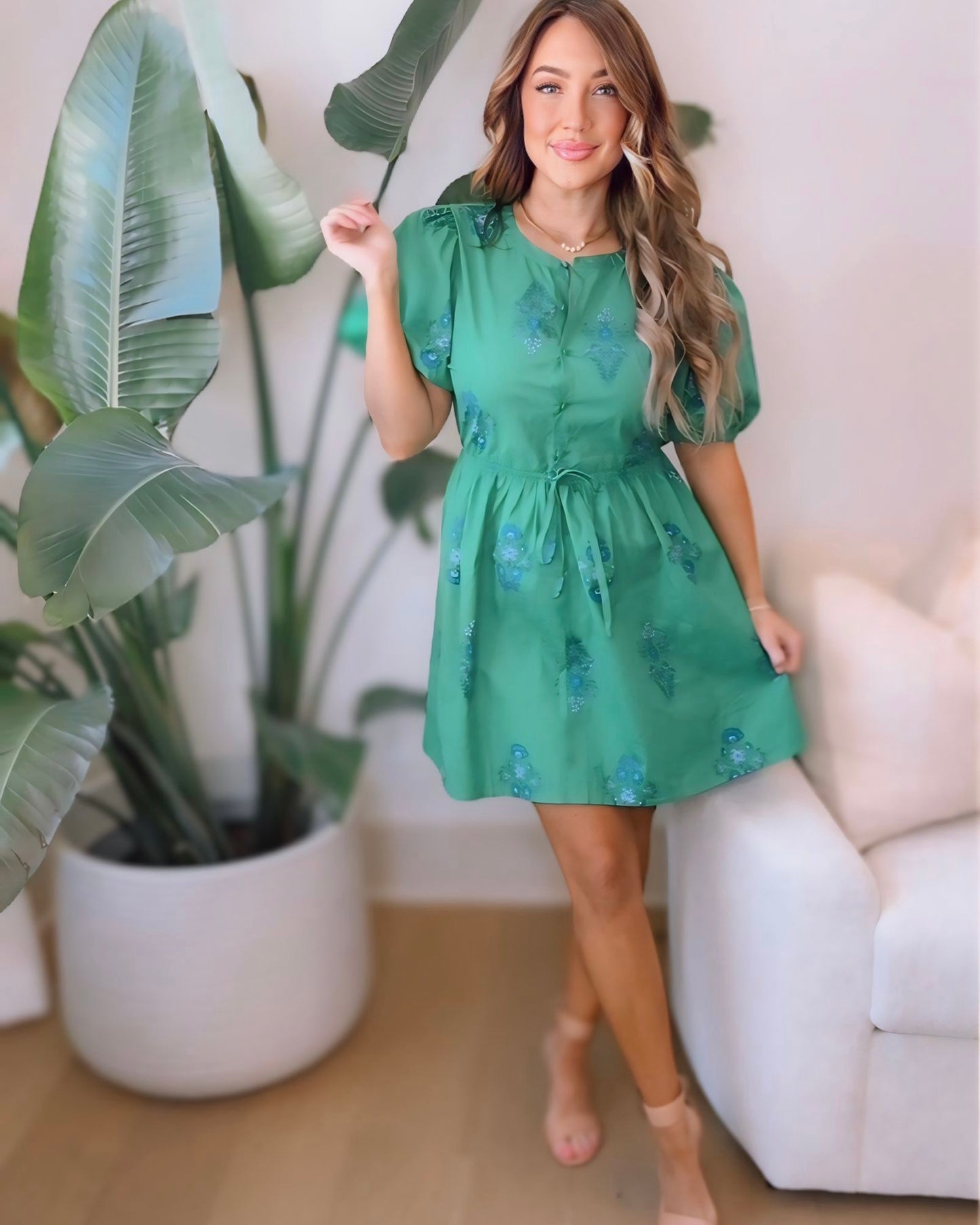 halina mini dress Halina Floral Puff Sleeve Mini Dress