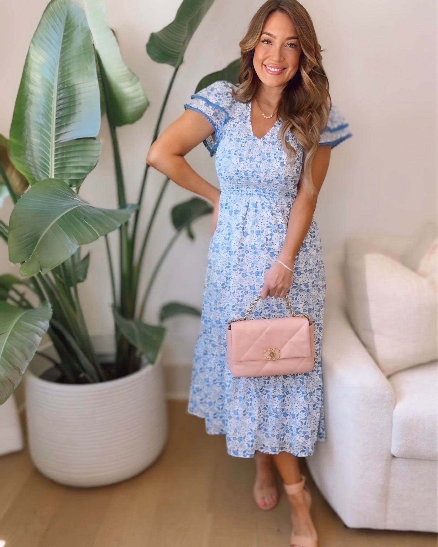 Maisie Floral Tiered Midi Dress