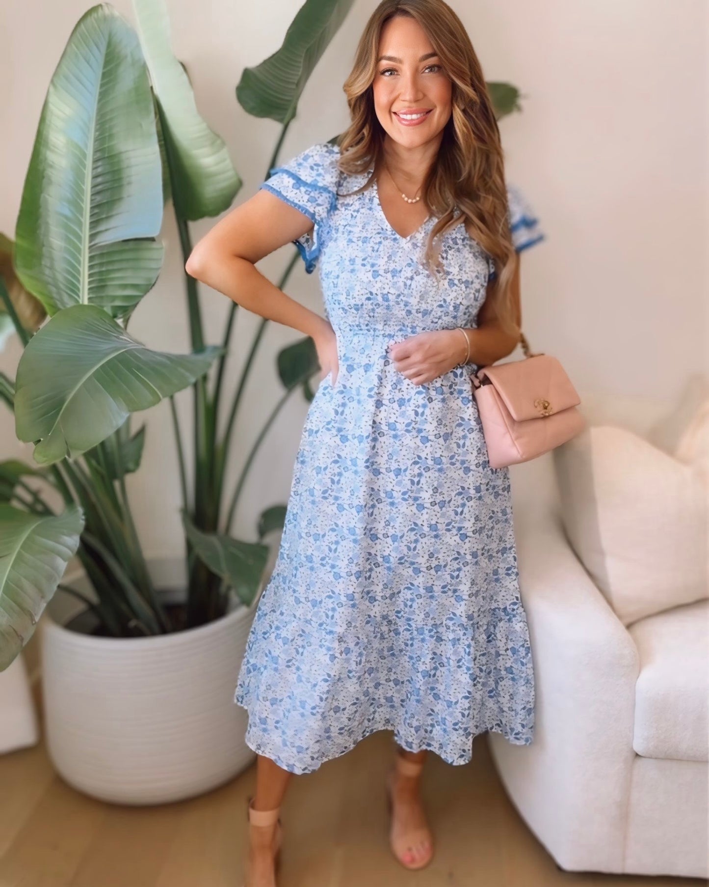 Maisie Floral Tiered Midi Dress