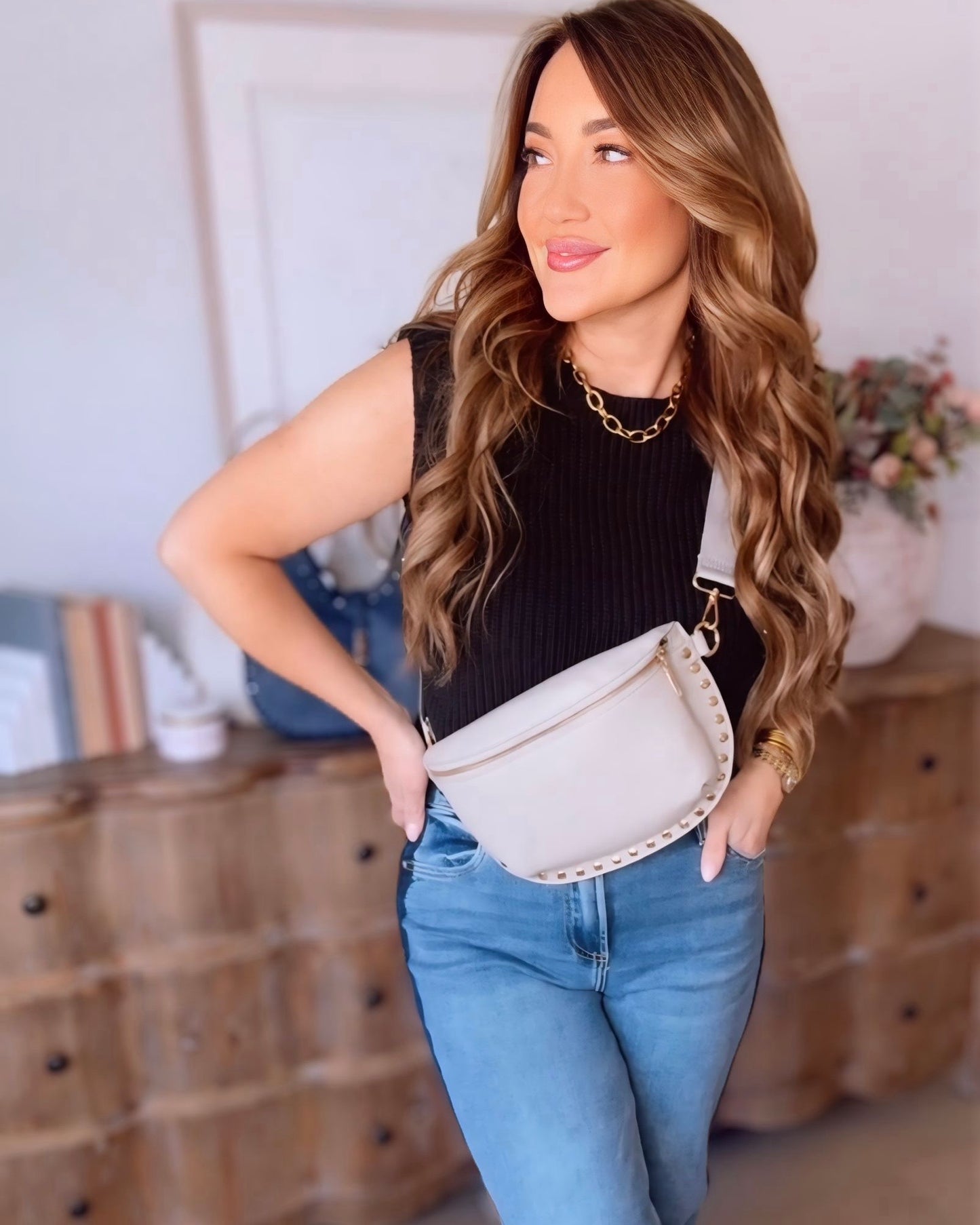 Lane Studded Sling Bag