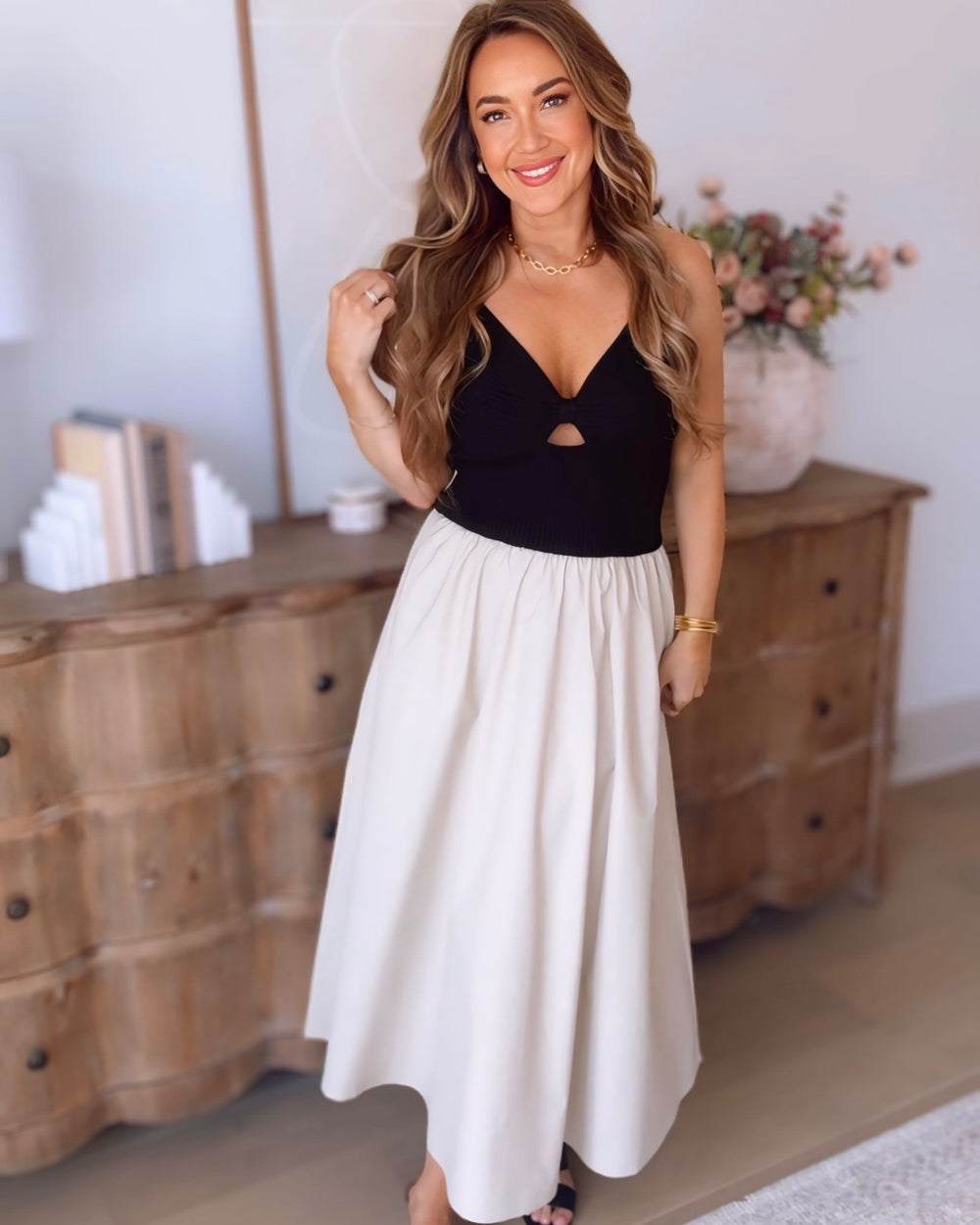 Madrid Mixed Media Maxi Dress