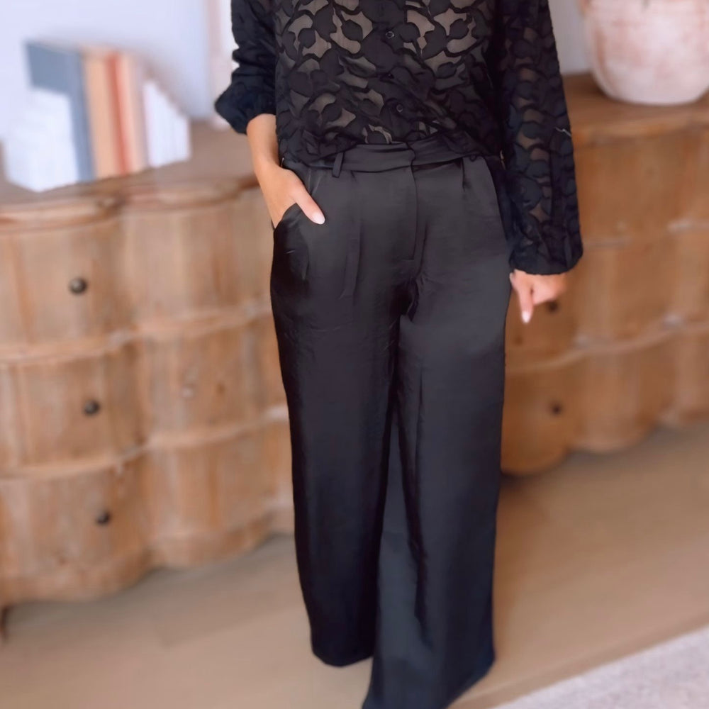 Luisa Crinkle Satin Pants