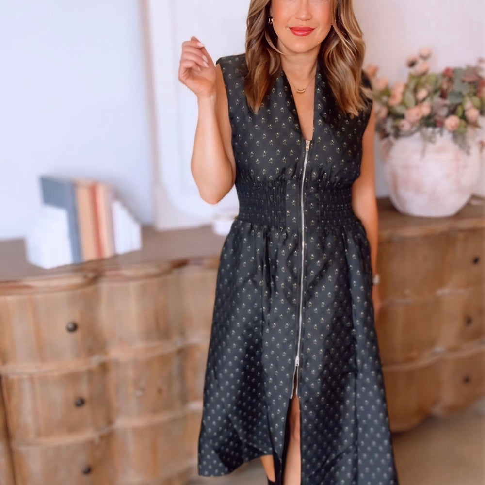 Mia Zip-Up Midi Dress