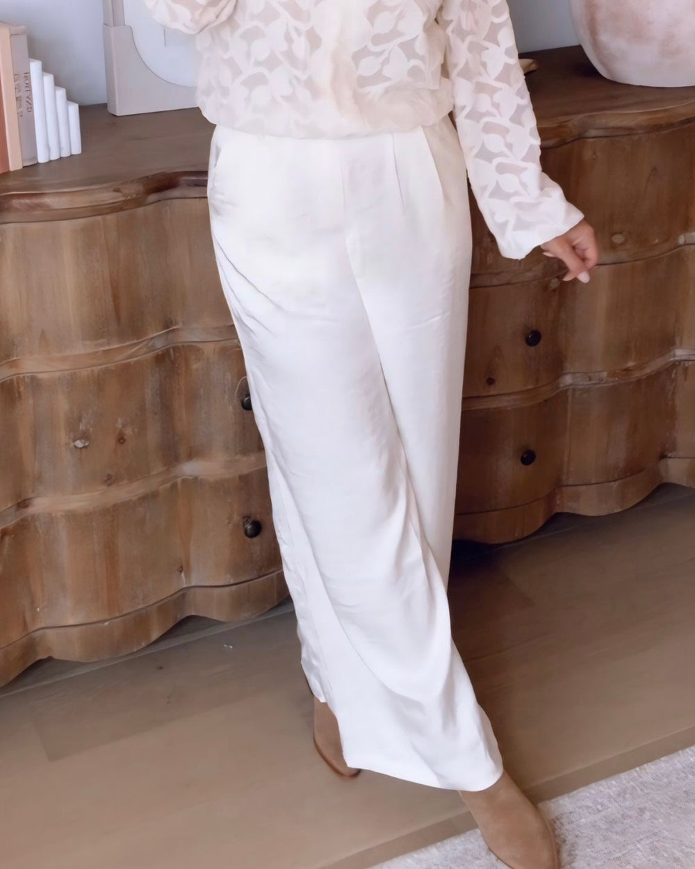 Luisa Crinkle Satin Pants