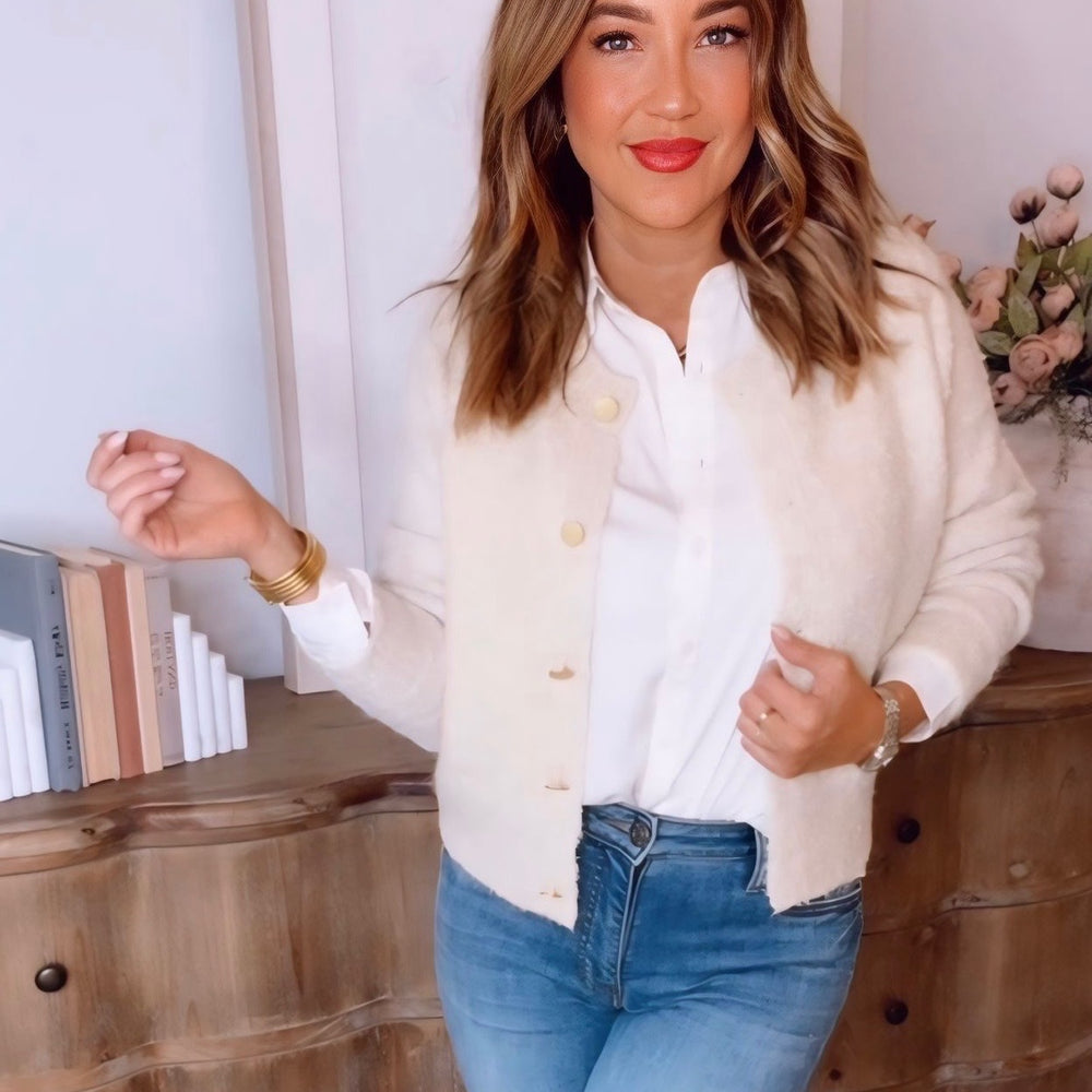 Jacqueline Fuzzy Knit Cardigan