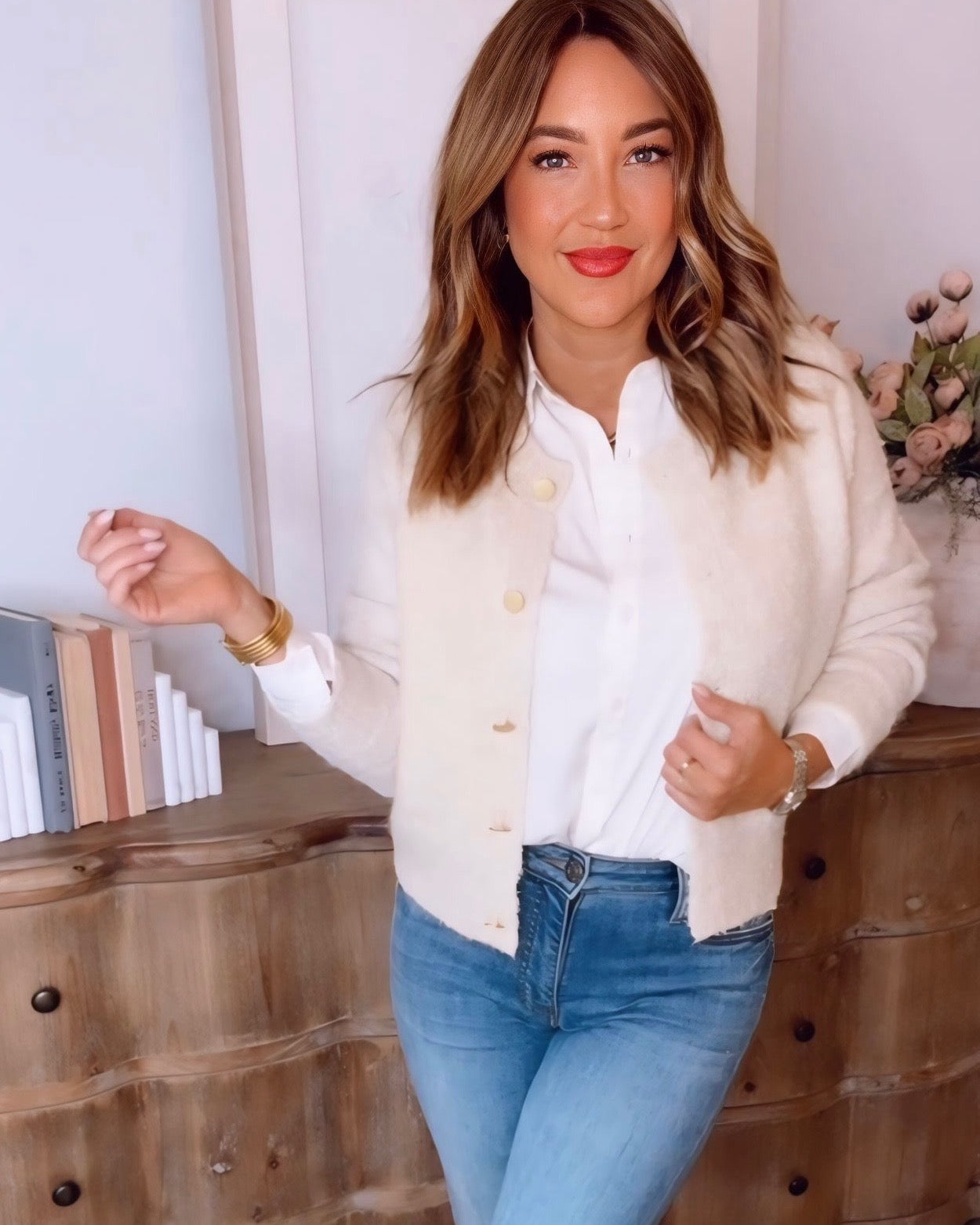 Jacqueline Fuzzy Knit Cardigan