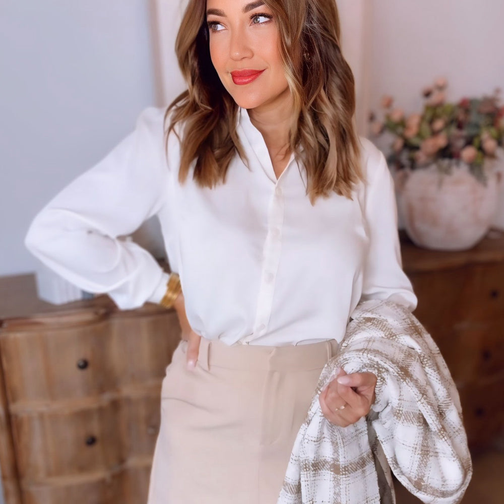 Rosie Soft Satin Button Up Top