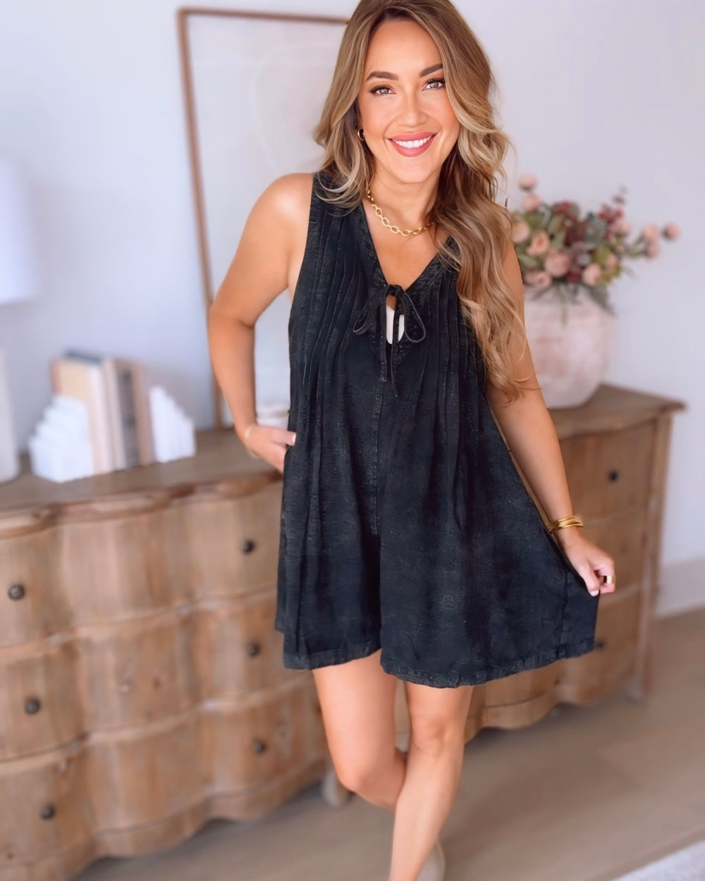 Andie Pleated Romper