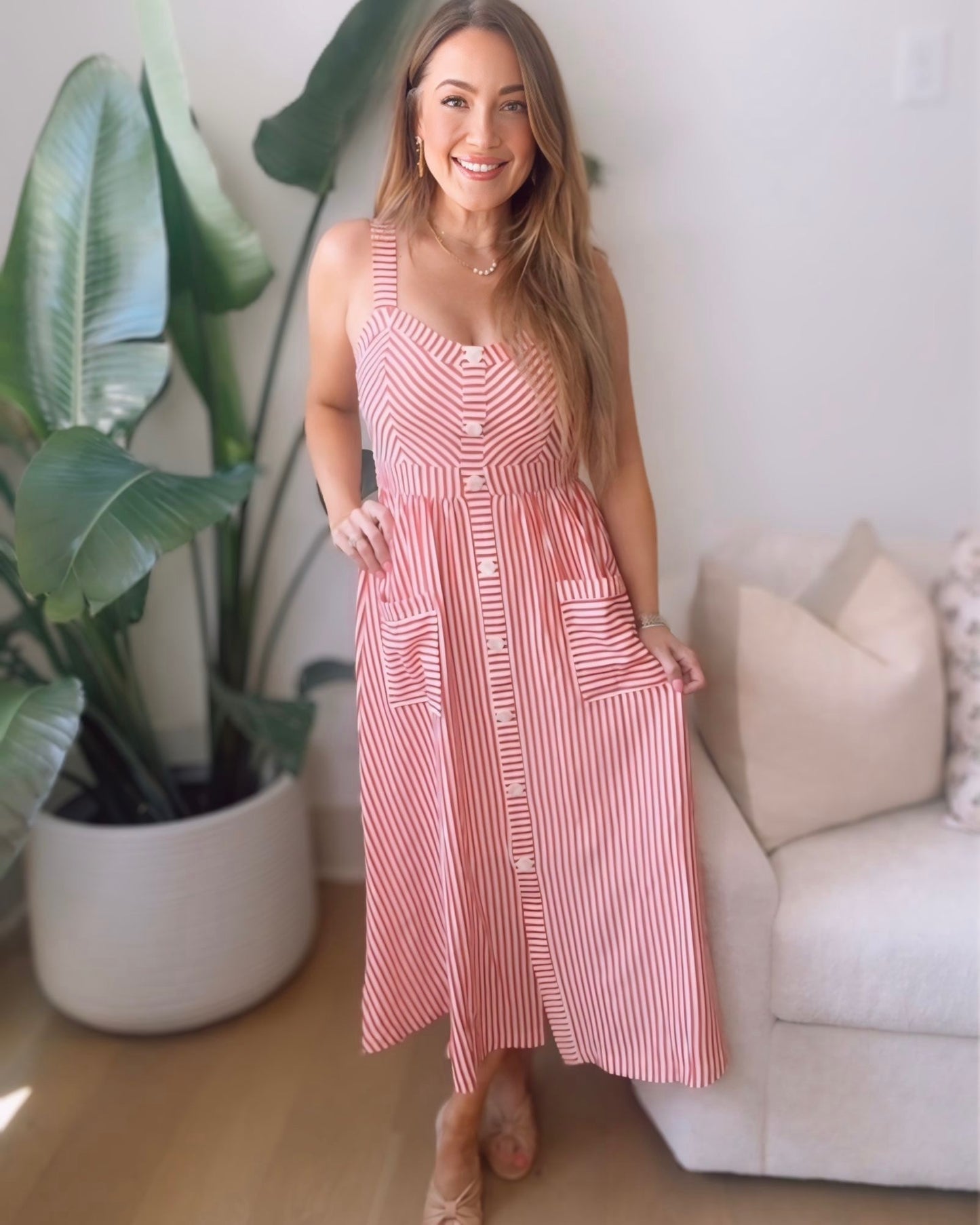Stevie Striped Midi Dress