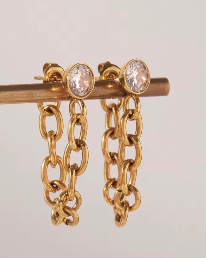Logan's Everyday Stud Chain Earrings
