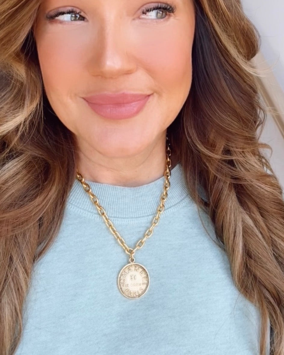 When In Paris Coin Chain Necklace