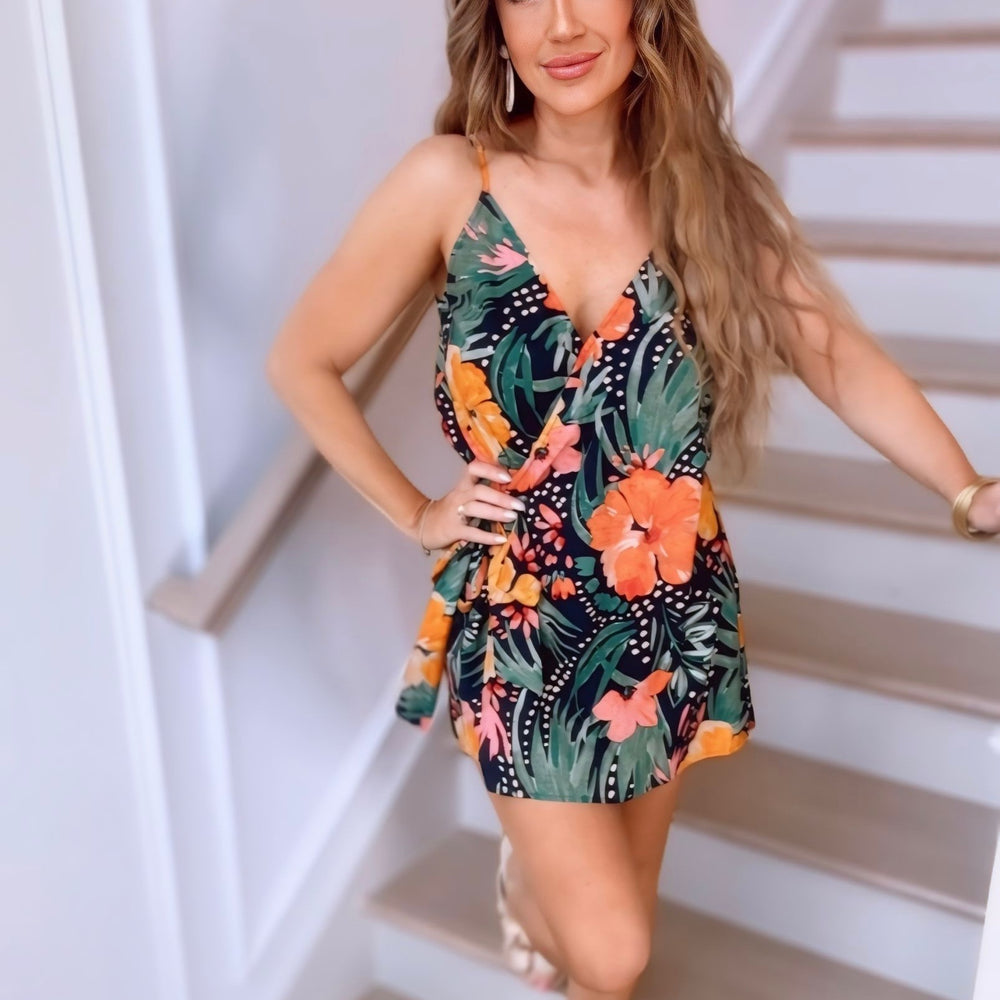 
                      
                        Hot in The Tropics Wrap Romper
                      
                    