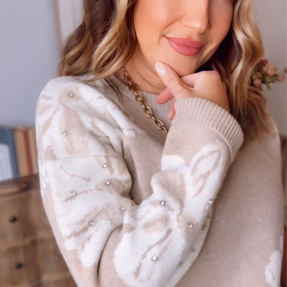 Jackie Floral Embellished Sweater