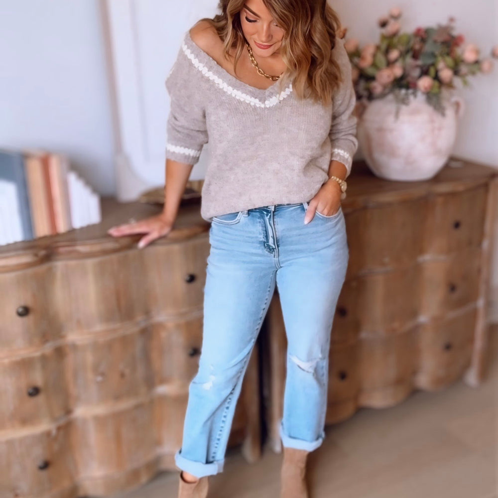 Saige Sequin Stitch Sweater