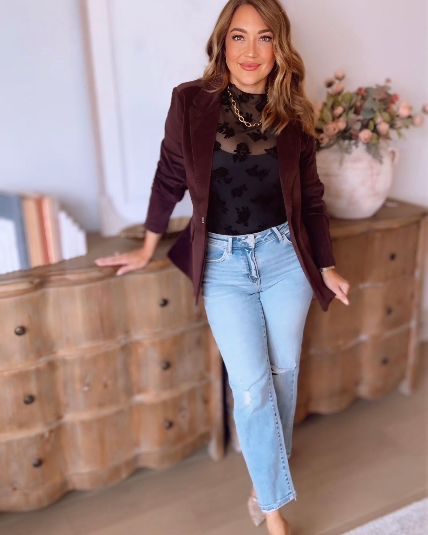 Annmarie Sheer Floral Top