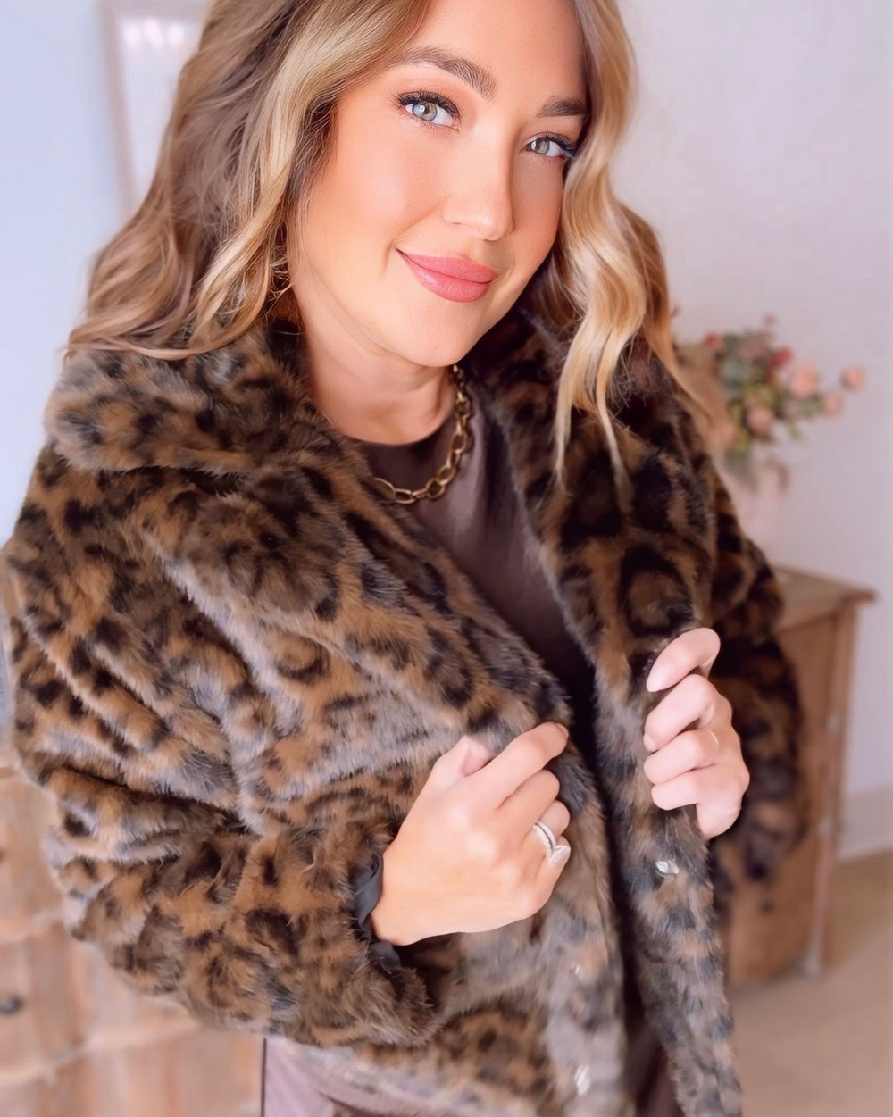 Jolene Faux Fur Leopard Jacket