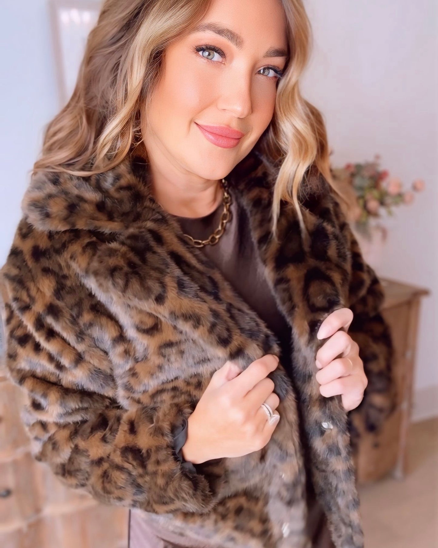 Jolene Faux Fur Leopard Jacket