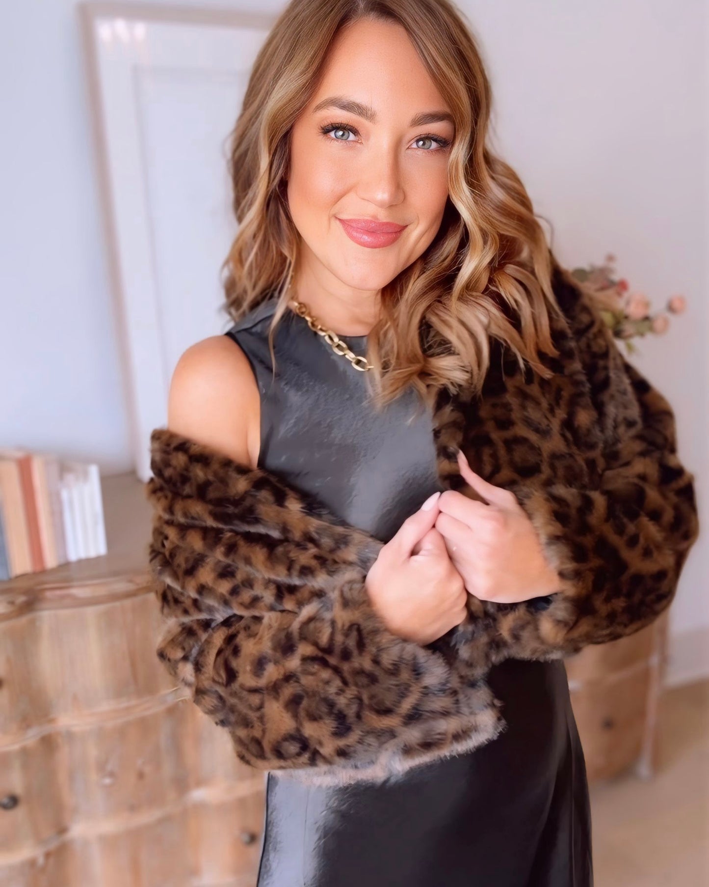 Jolene Faux Fur Leopard Jacket