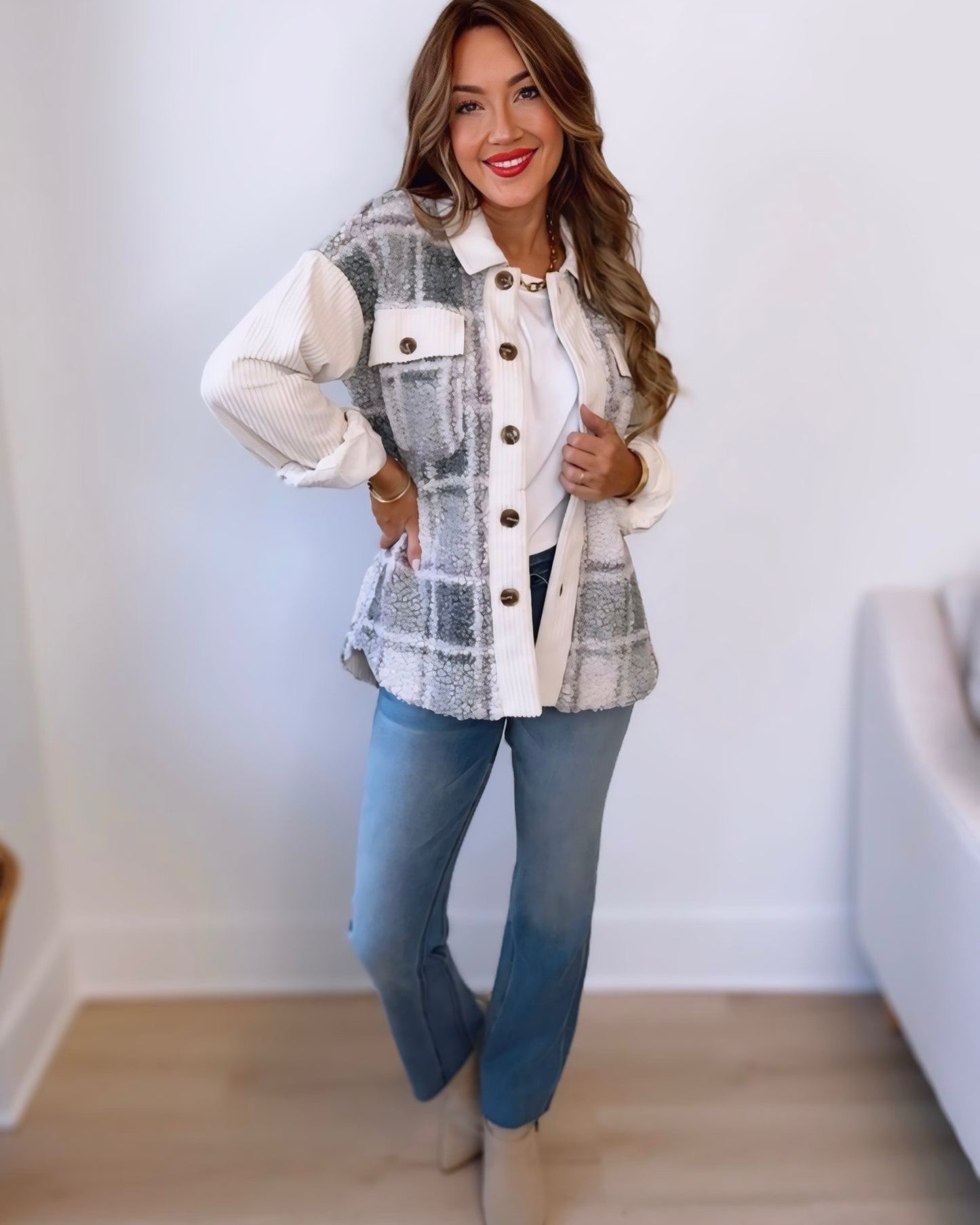 Sterling Sherpa Plaid Jacket